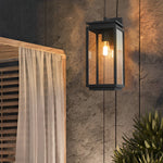 Waterproof Rectangular Glass Black Industrial Outdoor Wall Lamp Exterior Lights - Lamp Outdoor