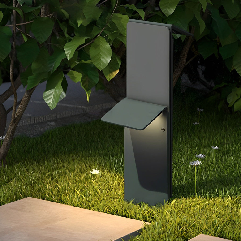 Modern Vertical LED Solar Pathway Lights Dual Panel Downlighting Design - Lamp Outdoor