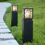 Modern Solar LED Path Lights Black Waterproof Outdoor Lawn Bollard Lights - Lamp Outdoor