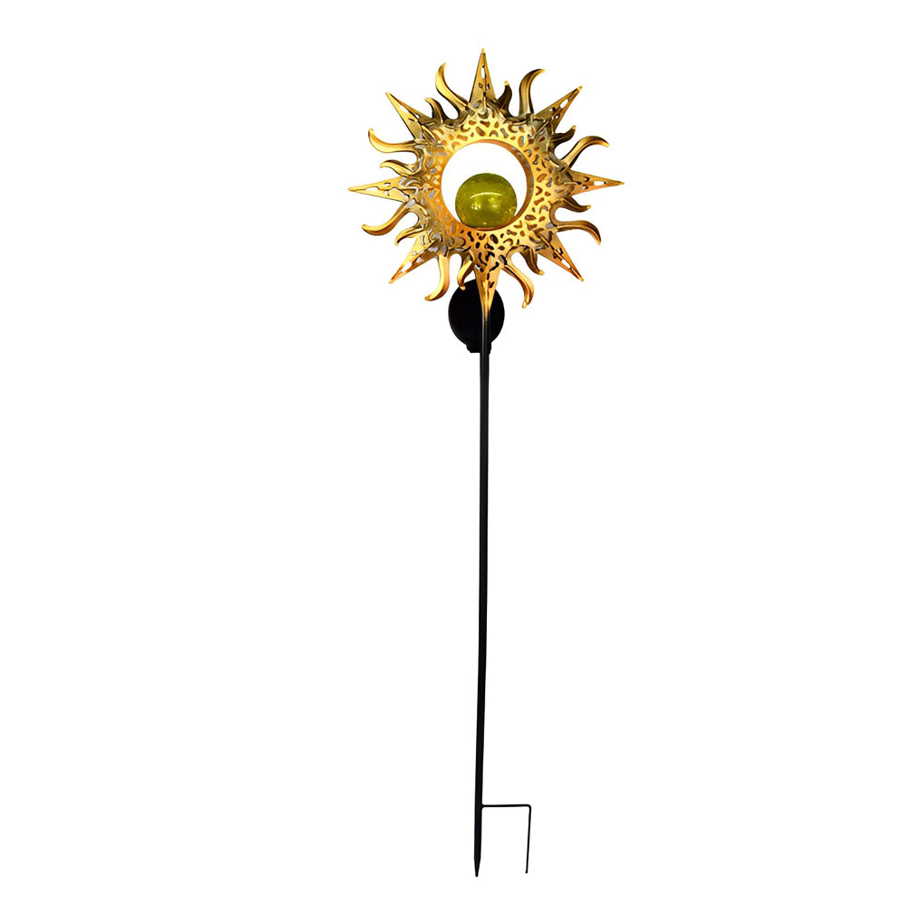 Mystical Moon & Sun Flame Iron Hollow Projector Solar Garden Light - Lamp Outdoor