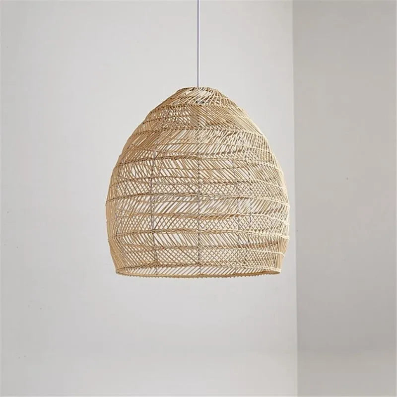 Lian Rattan Bamboo Lampshade Hand Knitted Pendant Light - Lamp Outdoor