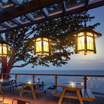Branch Pattern Bamboo Style Lantern Versatile Outdoor Hanging and Post Light - Lamp Outdoor