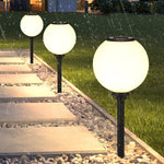 Adjustable Brightness LED Solar Pathway Lights Round Ball Design - Lamp Outdoor