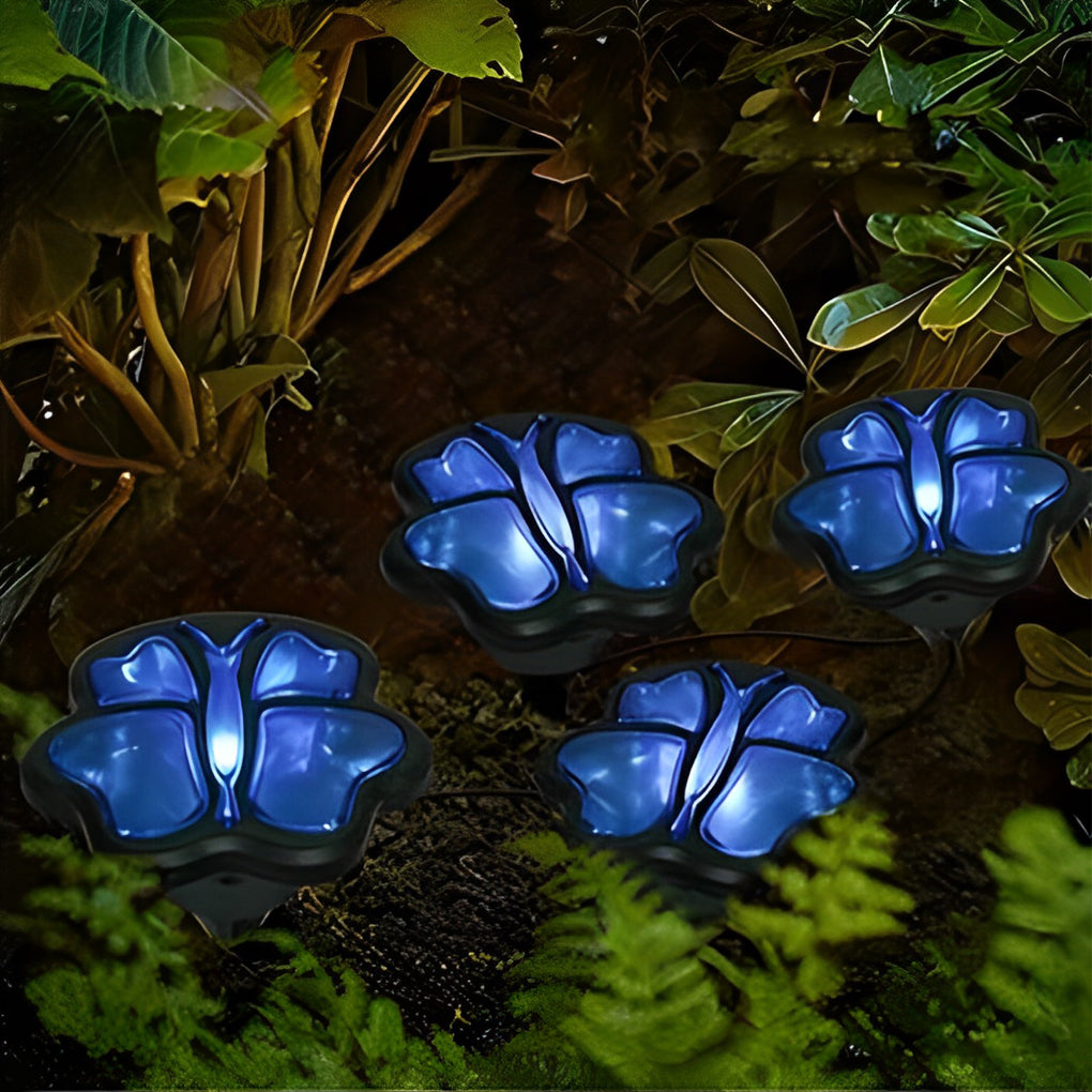 Waterproof 4 Resin Birds Snails Butterflies Ladybugs Solar Garden Lights - Lamp Outdoor