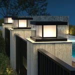 Waterproof IP65 LED Glass Acrylic Black Modern Solar Fence Post Lights - Lamp Outdoor