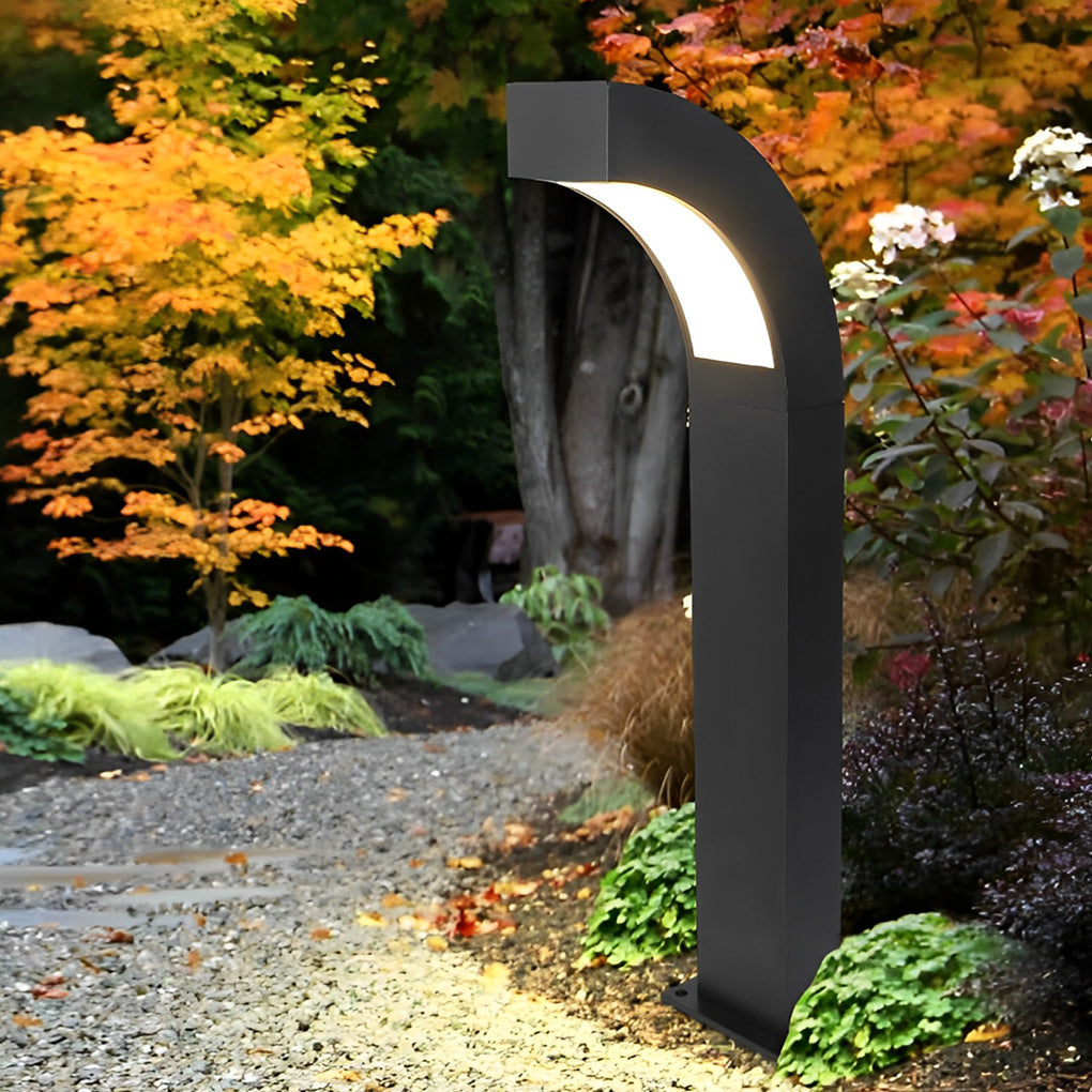 Curved LED Landscape Lighting Minimalist Black Outdoor Path Lighting - Lamp Outdoor