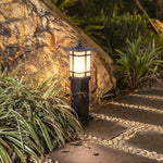 Elegant Vintage Pavilion Black Bollard Lights Retro Outdoor Pathway Lamp - Lamp Outdoor