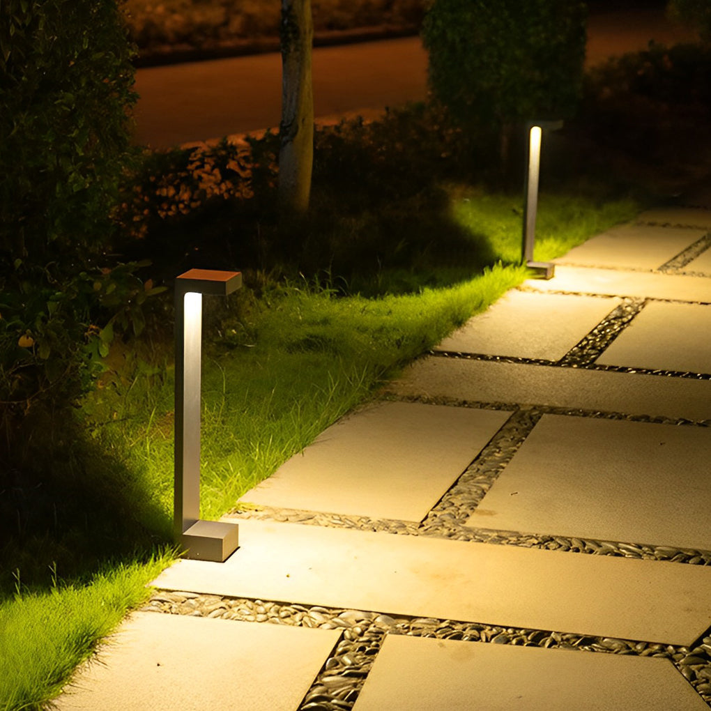 Aluminum LED I-Shaped Pathway Lights - Modern, Waterproof Black Finish - Lamp Outdoor