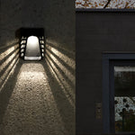 Waterproof Intelligent LED Black Modern Solar Outdoor Wall Lights - Lamp Outdoor