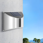 Stainless Steel Minimalist Waterproof Silver Modern Solar Wall Lamp - Lamp Outdoor