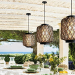 Rattan Waterproof Rustic Modern Outdoor Chandelier Pendants Ceiling Lights - Lamp Outdoor