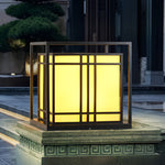 Retro Square Waterproof LED Black Modern Outdoor Post Caps Lights - Lamp Outdoor
