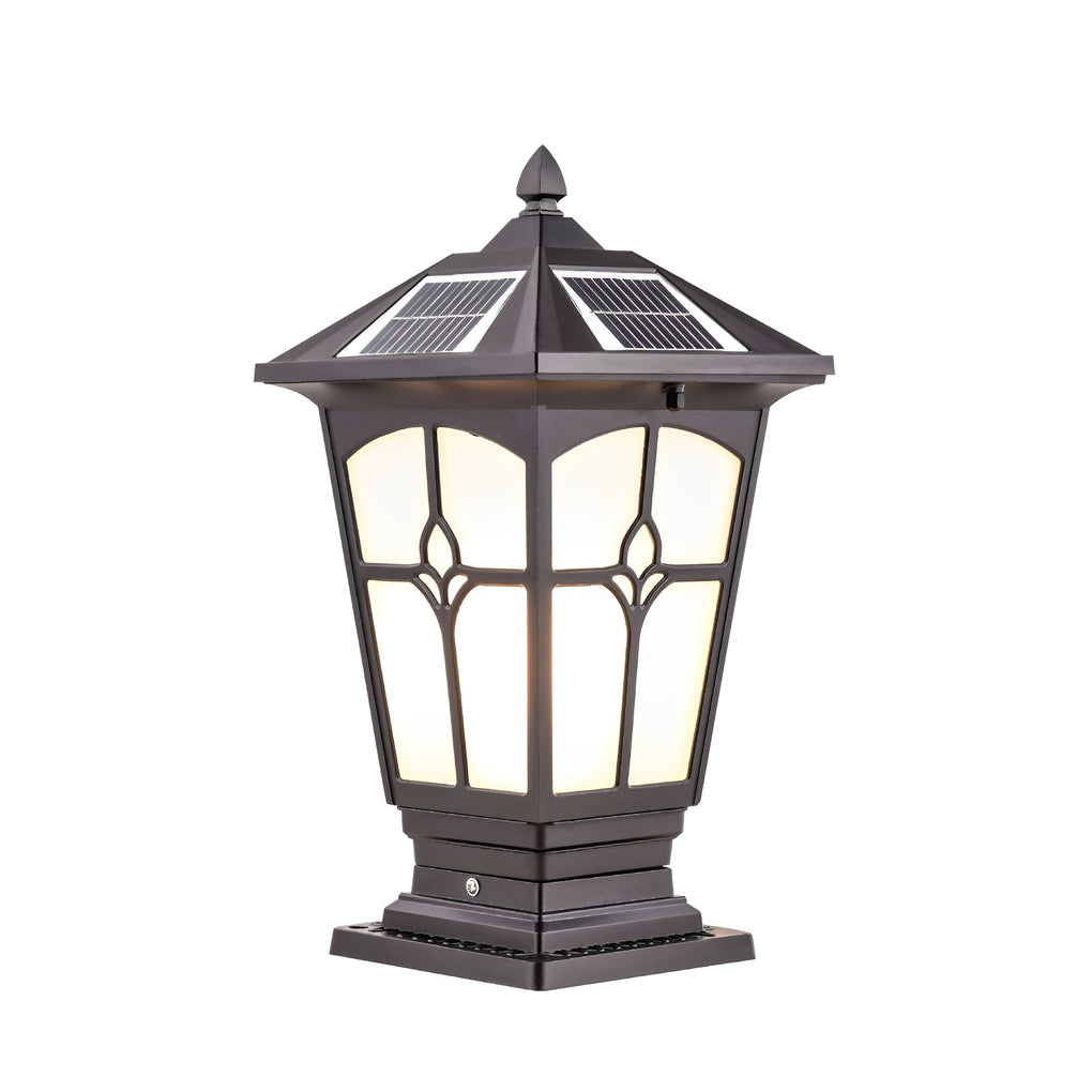 Waterproof Aluminum LED Brown Retro Solar Solar Post Cap Lights Pillar Lamp - Lamp Outdoor