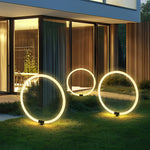 Sleek Ring LED Lawn Lamp Modern Waterproof Solar Landscape Lighting - Lamp Outdoor