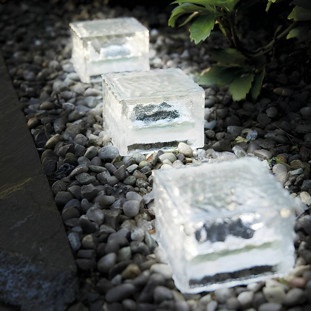 2V Mount-Free Ice Cube Lights Colorful Modern Smart Solar Outdoor Step Lighting - Lamp Outdoor