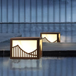 Waterproof LED Mountain Scenery Modern Solar Deck Post Lights Lawn Lights - Lamp Outdoor