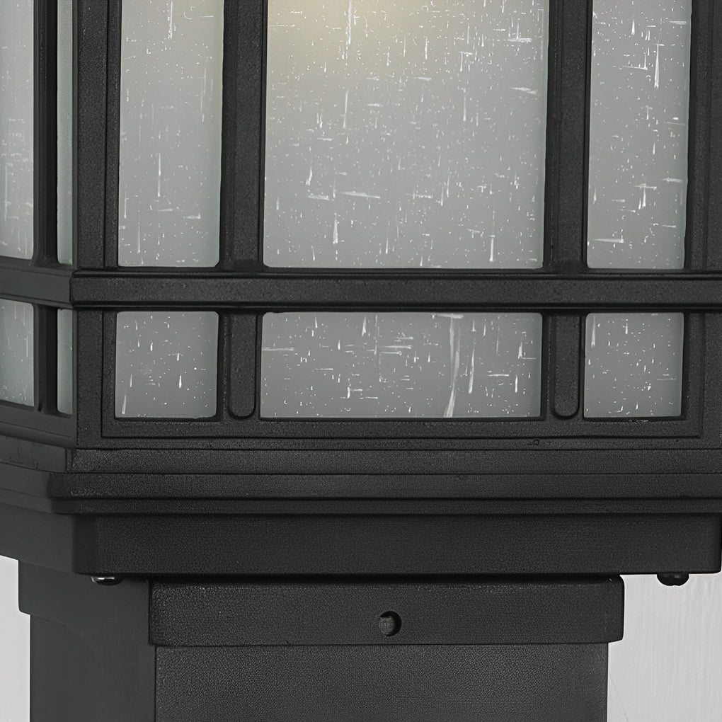 Black Solar Pathway Bollard Lights Three-Step Dimming Outdoor Lighting - Lamp Outdoor