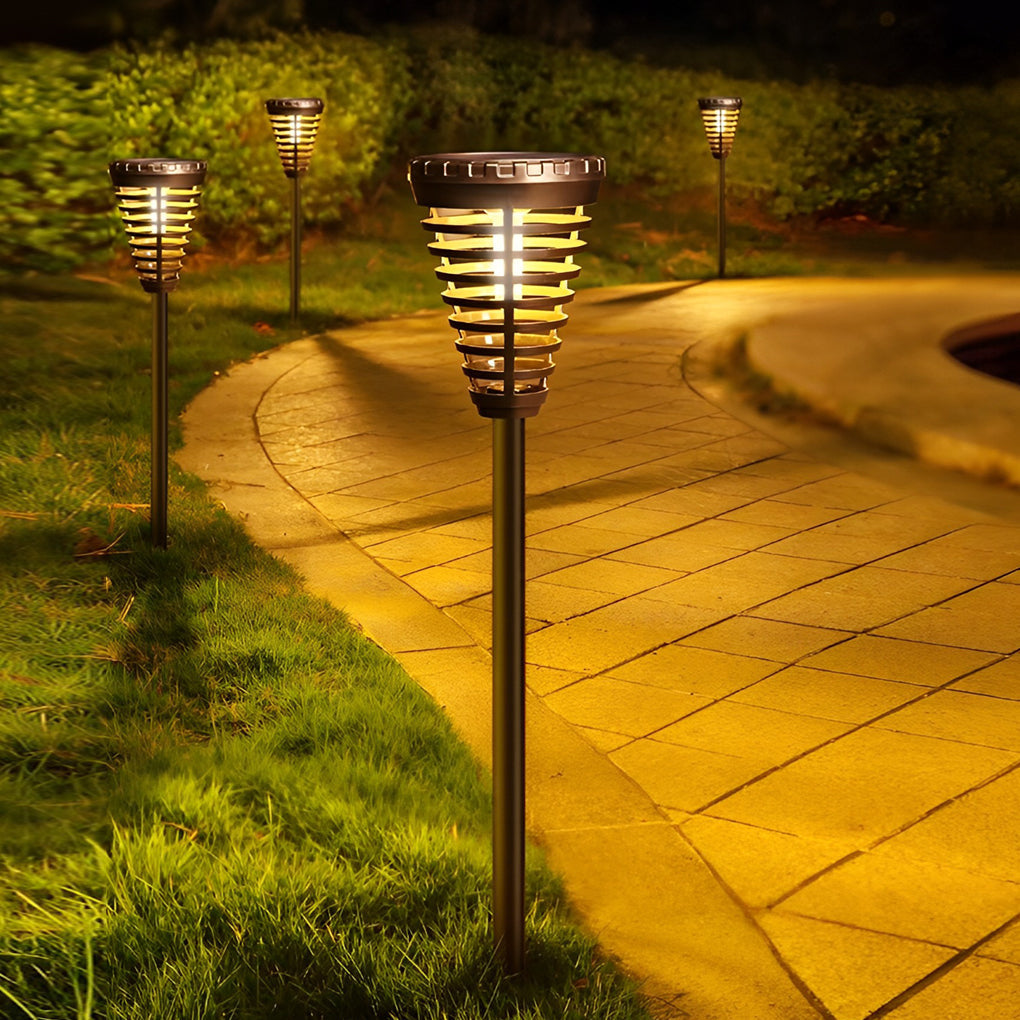 Open Multi-Ring Cone Shape Solar LED Garden Pathway Lights - Lamp Outdoor