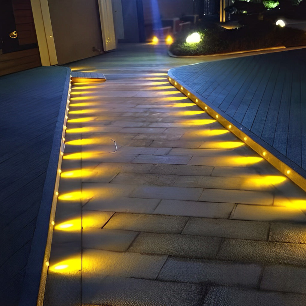 10pcs Silver Polished LED in-Ground Step Lights DC12V Stainless Steel Modern Park Square Lighting - Lamp Outdoor