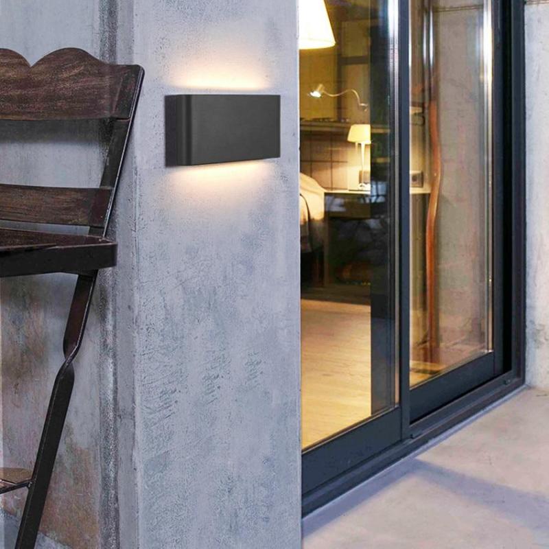 Bastro Modern Rectagulart Waterproof Outdoor Wall Lamp, Black/White - Lamp Outdoor