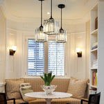 Vina Modern Cluster Cylinder Glass Pendant Light, Black/Gold - Lamp Outdoor