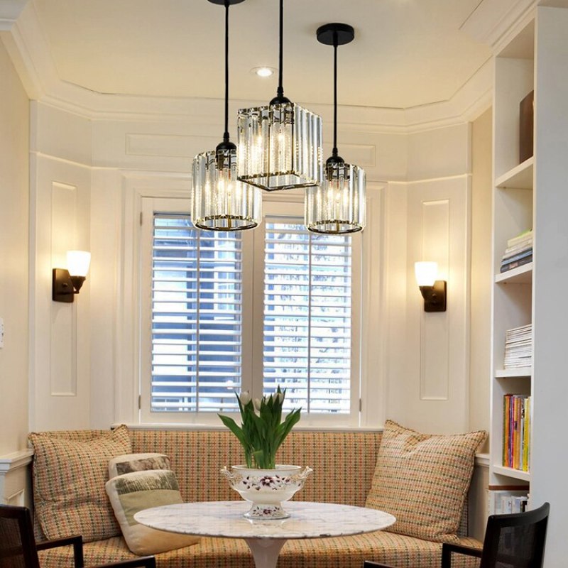 Vina Modern Cluster Cylinder Glass Pendant Light, Black/Gold - Lamp Outdoor
