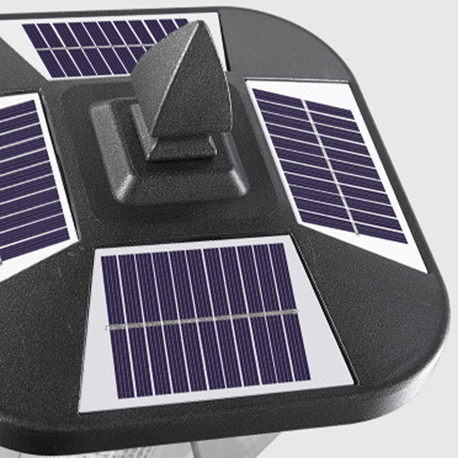 LED Solar Power Pillar Lights Waterproof Pyramid - Lamp Outdoor