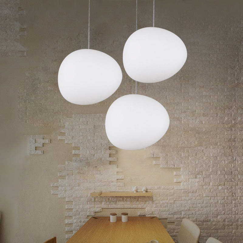 Elun Sleek Minimalist Floating Egg-shaped Glass Pendant Light - Lamp Outdoor
