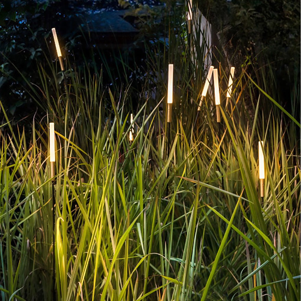 Reed & Cattail Outdoor Column Lights Low Voltage Solar LED Landscaping Garden Lawns Lighting - Lamp Outdoor