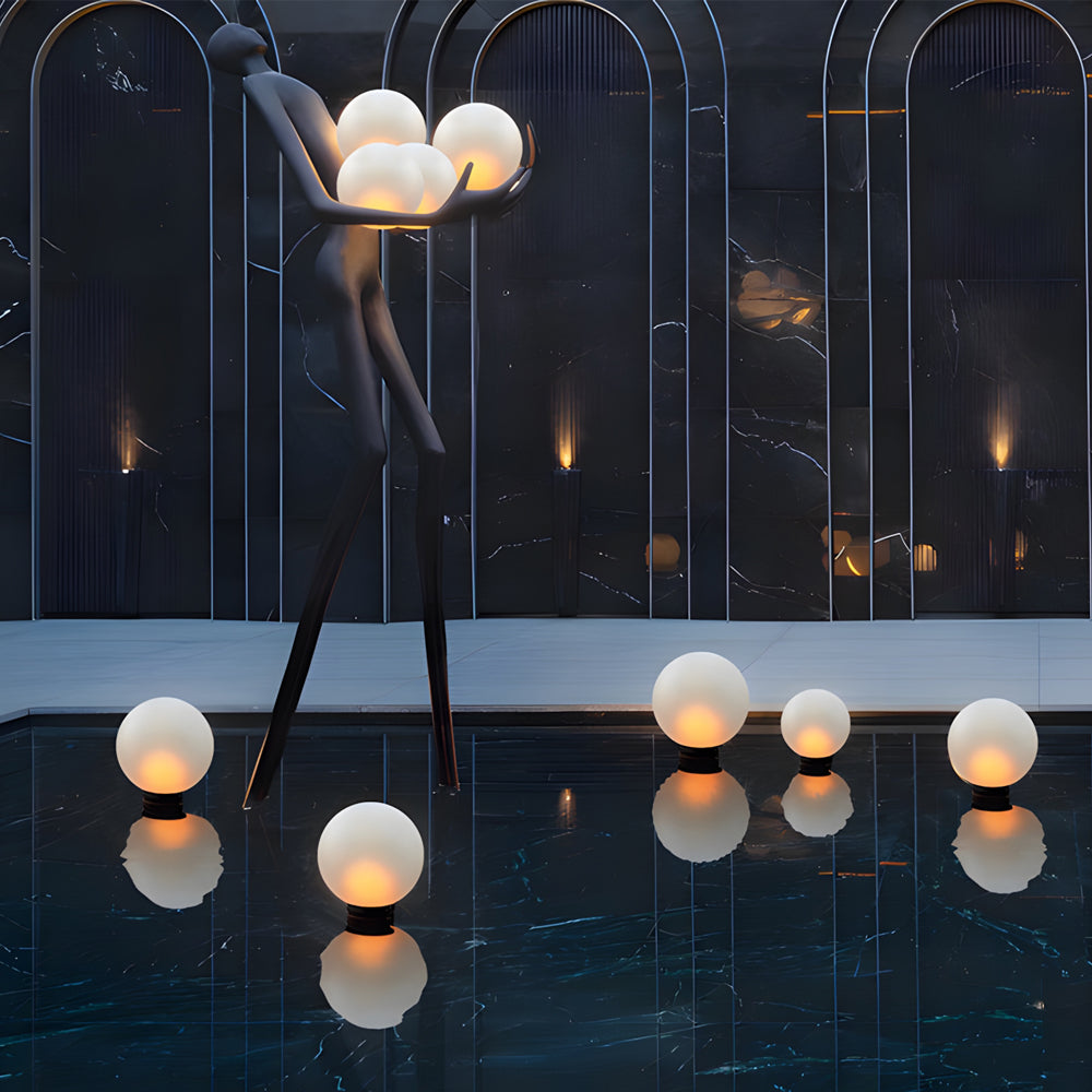 Acrylic Moon-Shaped Round Landscape Lighting Waterproof Modern Style - Lamp Outdoor