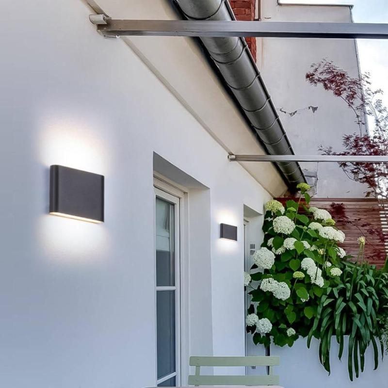 Bastro Modern Rectagulart Waterproof Outdoor Wall Lamp, Black/White - Lamp Outdoor