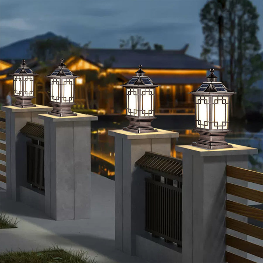 Pillar Light Fixtures Waterproof Three Color Temperature Adjustable - Lamp Outdoor