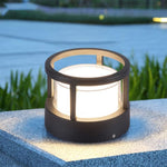 Zyra Modern Metal Cylindrical Outdoor Bollard Light, Black - Lamp Outdoor