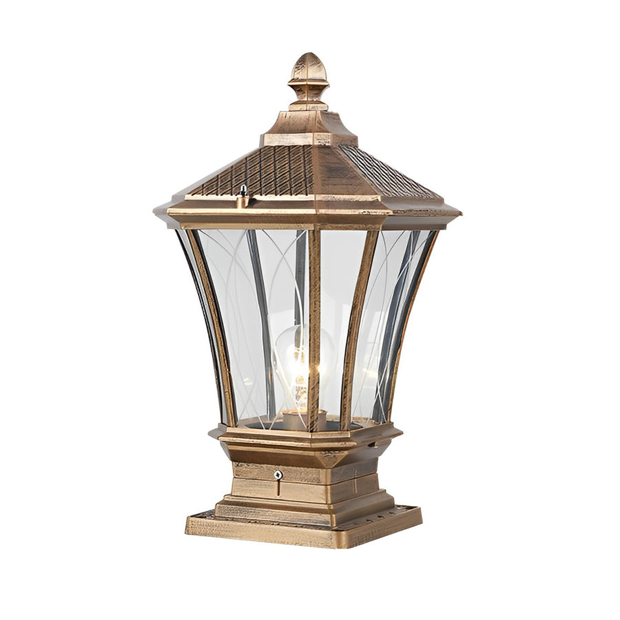 Vintage Waterproof LED Retro Solar Fence Post Lights With Remote Control - Lamp Outdoor