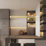Gloen Modern Rectangular Hanging Pendant Light, Gold/Coffee - Lamp Outdoor