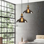 June Industrial Glass Pendant Light Clear/Amber/Smoke Grey - Lamp Outdoor