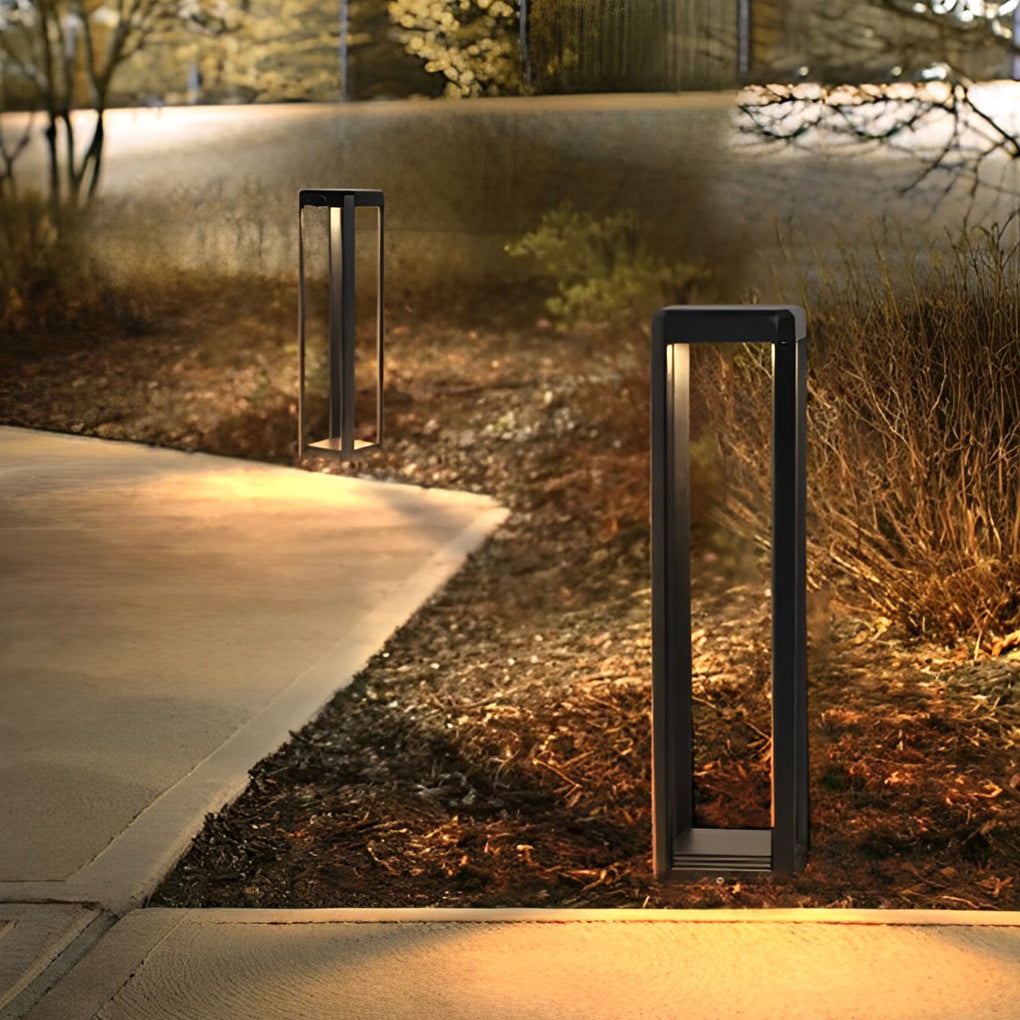Modern Black Solar Pathway Light Durable & Minimalist Design - Lamp Outdoor