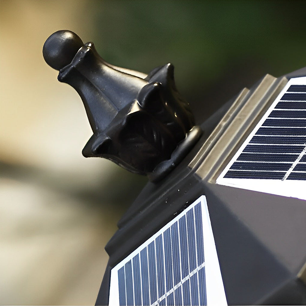 Retro Grilles Waterproof LED Intelligent Brown Solar Fence Post Lights - Lamp Outdoor