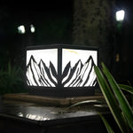 Outdoor Waterproof LED Mountain Scenery Black Solar Fence Post Lights - Lamp Outdoor