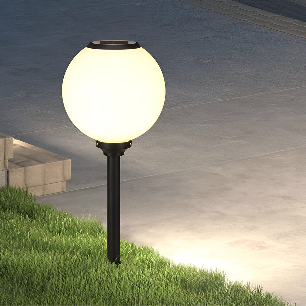 Adjustable Brightness LED Solar Pathway Lights Round Ball Design - Lamp Outdoor