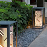 Gray Retro Aesthetic Waterproof LED Outdoor Pathway Cuboid Lantern - Lamp Outdoor