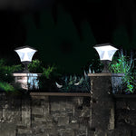 Creative Square LED Waterproof Black Retro Solar Fence Post Lights - Lamp Outdoor