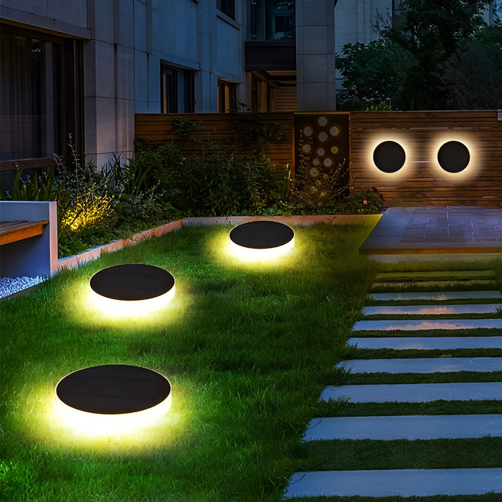 Seamless Solar Disk Lights Elegant LED Ground Lighting for Outdoor Landscapes - Lamp Outdoor