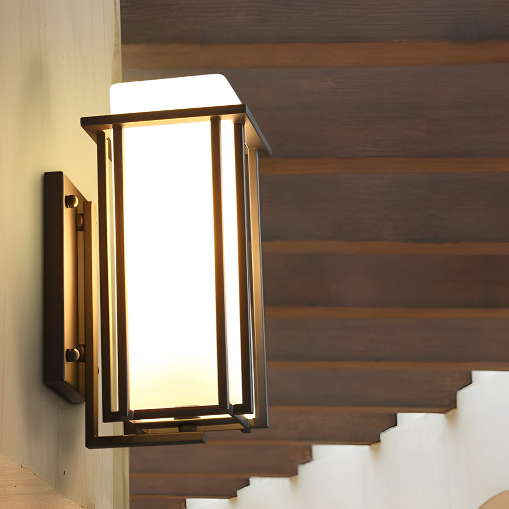 Square Waterproof LED Black Retro Outdoor Wall Lamp Exterior Lights - Lamp Outdoor
