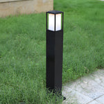 31.49 Inch High Black Aluminum Bollard Path Lights Elegant Square Outdoor Lighting - Lamp Outdoor