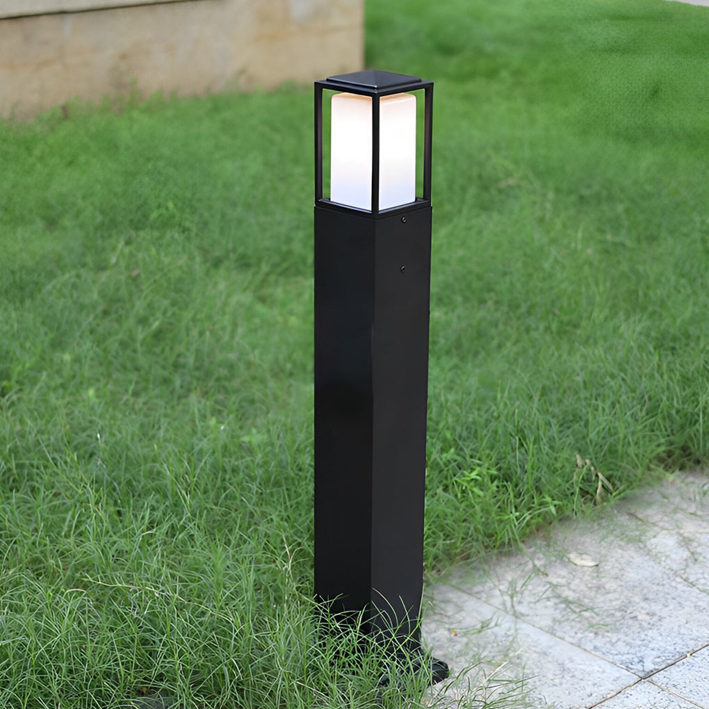31.49 Inch High Black Aluminum Bollard Path Lights Elegant Square Outdoor Lighting - Lamp Outdoor