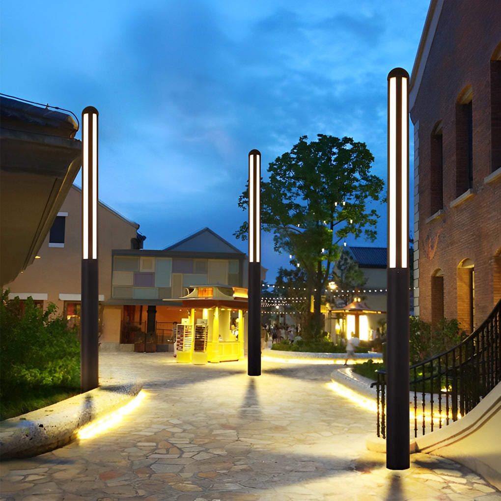 Minimalist Waterproof LED Black Modern Residential Outdoor Bollard Lights Yard Lighting - Lamp Outdoor