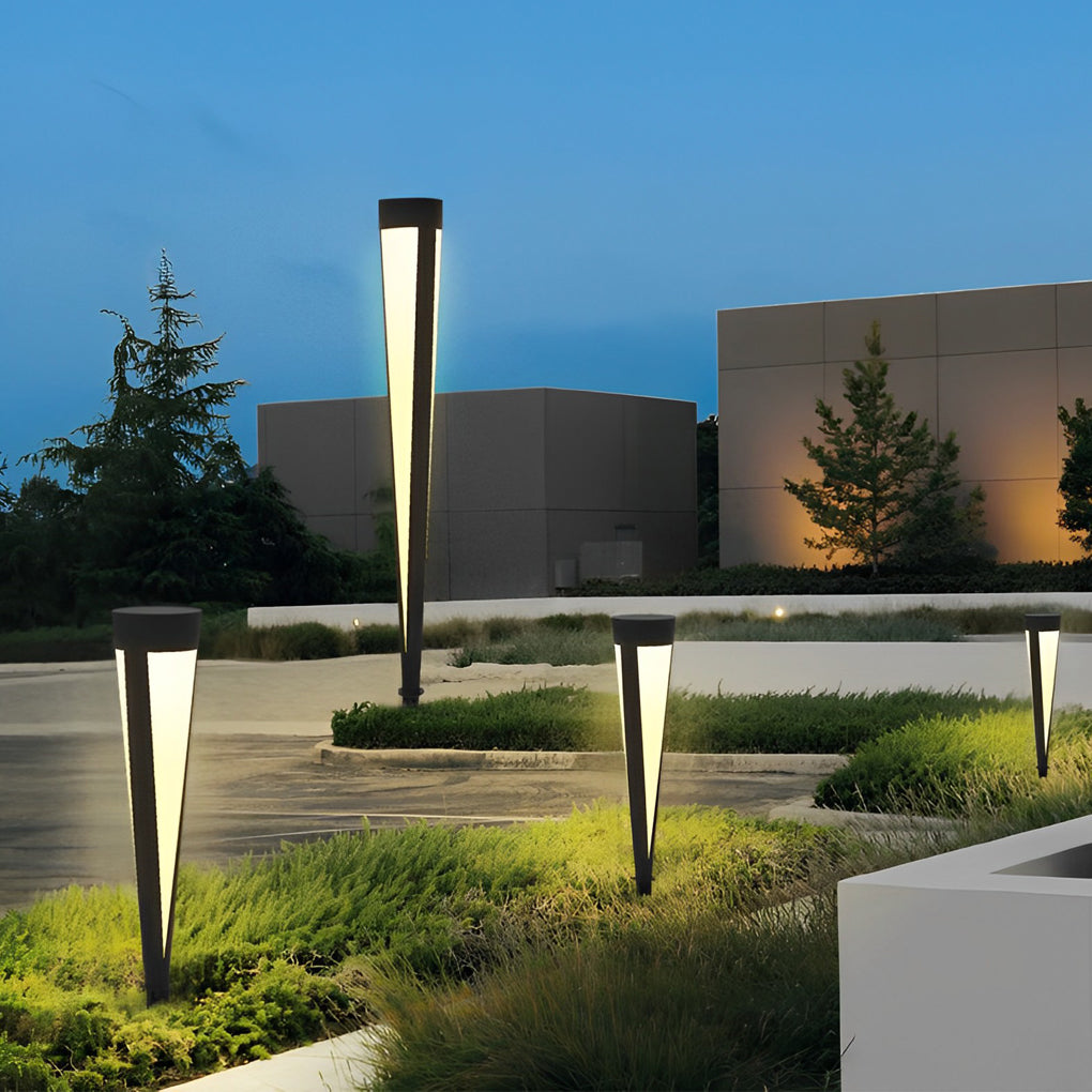 Round Gray Solar Outdoor Light Waterproof LED Lawn Lamp - Lamp Outdoor