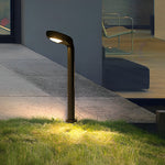 Minimalist Solar Powered Lawn Lights Sleek Aluminum Black Garden Lamp - Lamp Outdoor