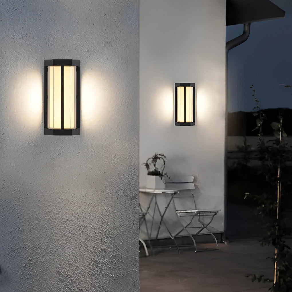 Waterproof Double Acrylic Shade LED Black Modern Outdoor Wall Lights - Lamp Outdoor
